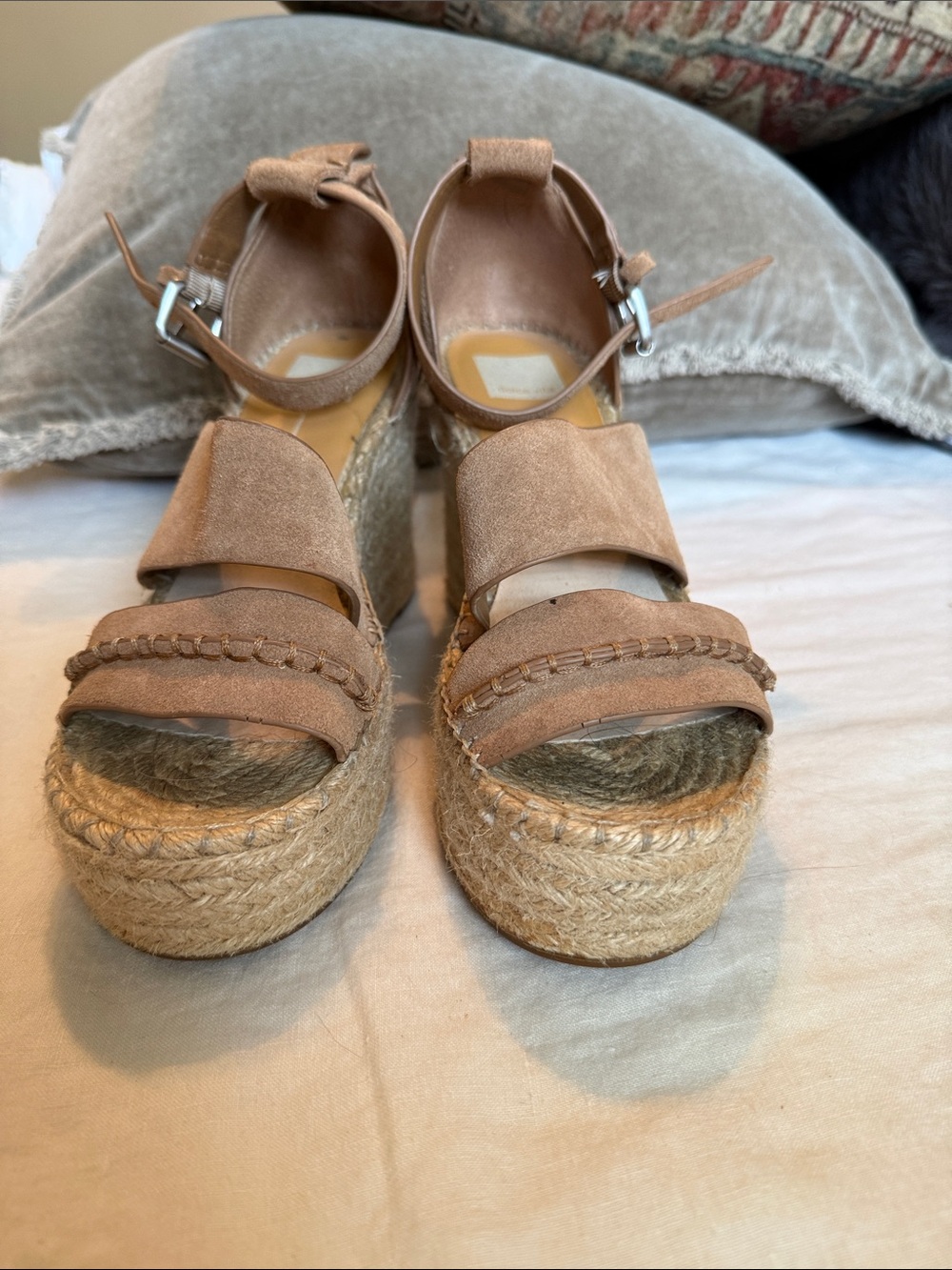 Dolce Vita Tan Suede Espadrille Platform Wedges